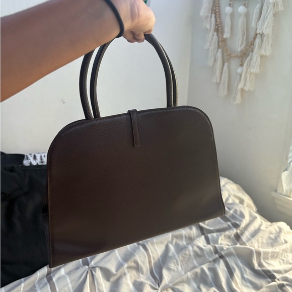 Large burgundy brown satchel/tote bag
